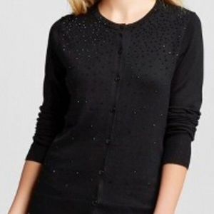 Merona Black Cardigan with Rhinestones